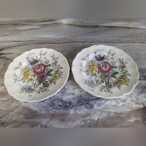 Sheraton Johnson Bros Vintage Floral English Side Plates Dinnerware Cottagecore